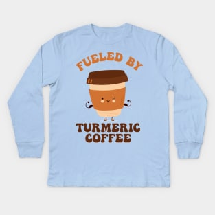 Fueled by Turmeric Coffee Kids Long Sleeve T-Shirt